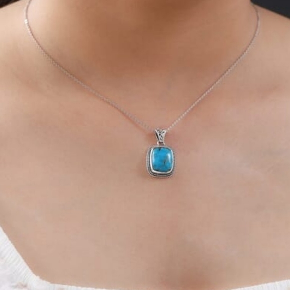 *Sold*NEW Artisan Crafted So. Hill Turquoise Pendant Necklace in Sterling Silver - Picture 6 of 9
